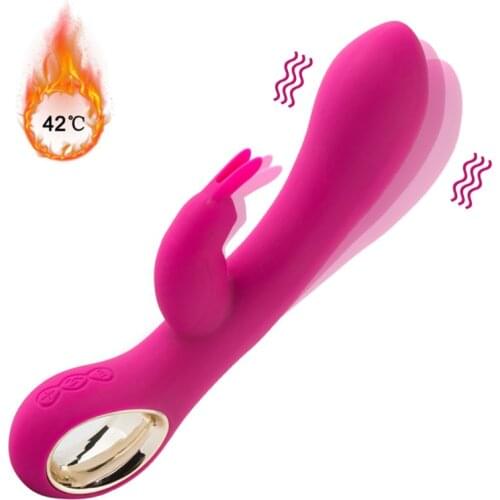 Rechargeable G Spot Heating Dildo Vibrator for Women Vagina Massage Rabbit Vibrator Clitoris Stimulator Vibrators Masturbation