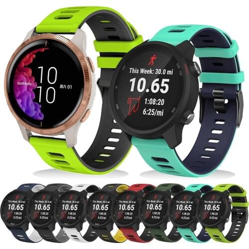 20mm WatchBands strap for Garmin Forerunner 245 645 Music vivomove 3 HR S40 Venu SQ Move 3 silicone Smart Accessories Bracelet