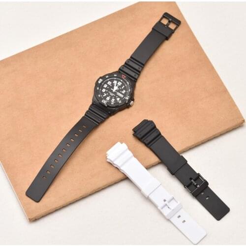 Gosear Adjustable Breathable Waterproof Resin Replacement Watch Strap Band Wristband for Casio MRW-200H Watch Accessories 18mm