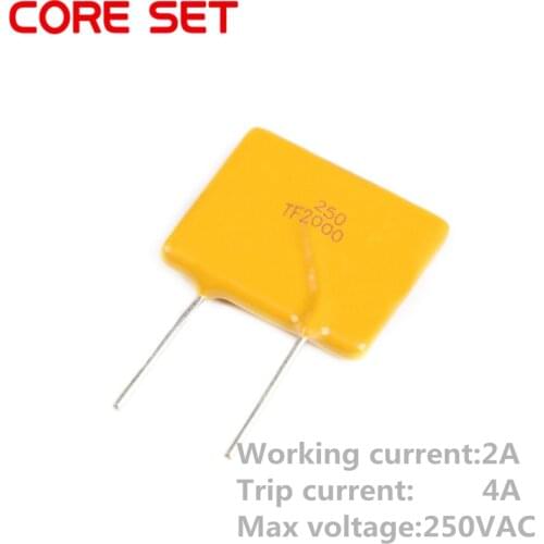 5PCS PPTC Resettable Fuse TRF250-2000 250V 2A 2000MA Pitch 10mm