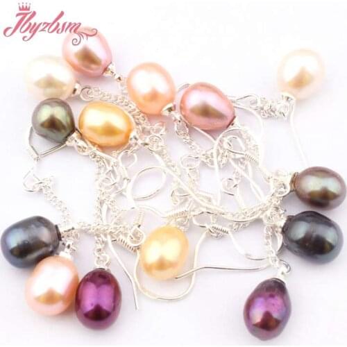 Natural Oval Colorful Freshwater Pearl Tibetan Silver Dangle Hook Earrings 1 Pair Fashion Jewelry Women Gift, Free Shipping