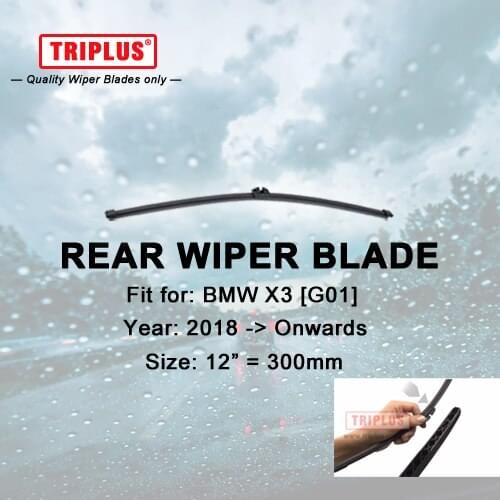 Rear Wiper Blade for BMW X3 G01 (2018-Onwards) 1pc 12" 300mm, G01 Rear Windscreen Wipers for Back Window