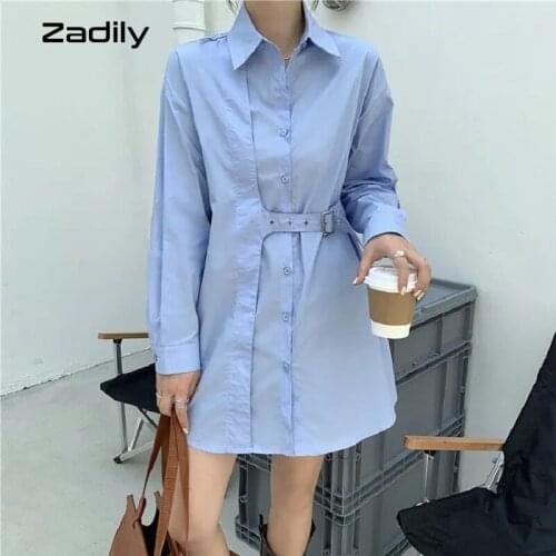 Street Style Full Sleeve Women Shirt Oversize Button Up Blouse Solid Color Tunic Long Shirt 2021 Autumn Fashion Female Clothing