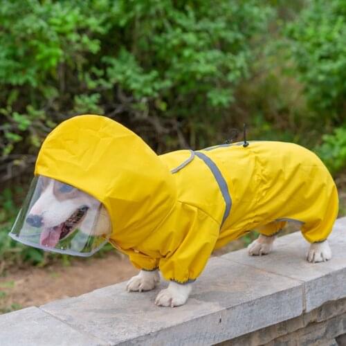 Welsh Corgi Dog Raincoat Reflective Waterproof Clothing for Dog Rain Jacket Outfit Jumpsuit Corgi Dog Clothes Pet Clothing
