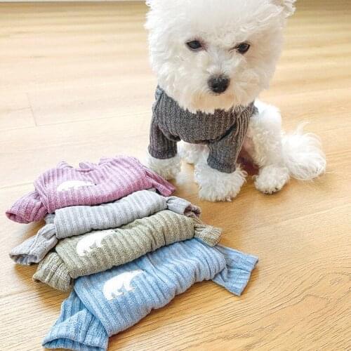 Five Colors Choice Pet Clothes Autumn Winter Comfortable Dog Clothes Little White Bear Printed Bottoming Shirt for Dog Clothing
