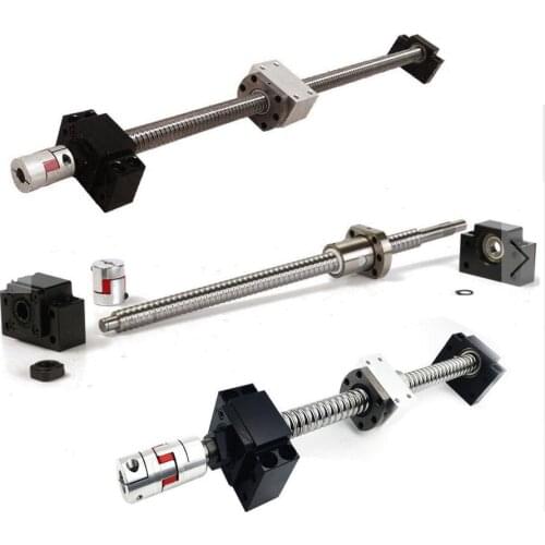 DuoWeiSi 3D Printer Parts 1Set Antibacklash RM1605 360 mm Ballscrew & Nut+BF12/BK12+6.35*10 mm Couplering