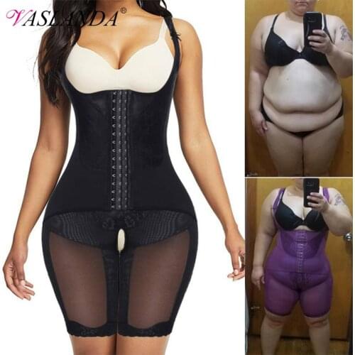 Womens Waist Trainer Shapewear Bodysuit Postparto Recovery Full Body Shaper Tummy Control Slimming Underwear Fajas Colombianas