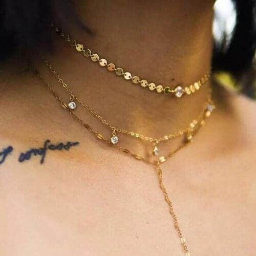 Fashion fine 925 sterling silver Jewelry Small Circle round drop necklace with full tiny CZ for Women charm elegant wedding gift