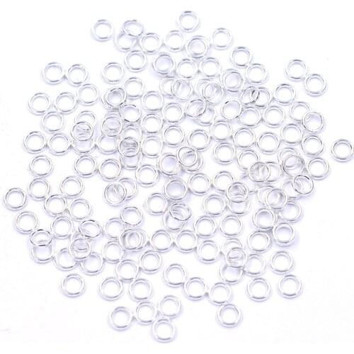 200Pcs Silver Plated Round Metal Soldered Closed Jump Rings Jewelry DIY Making Findings 6mm