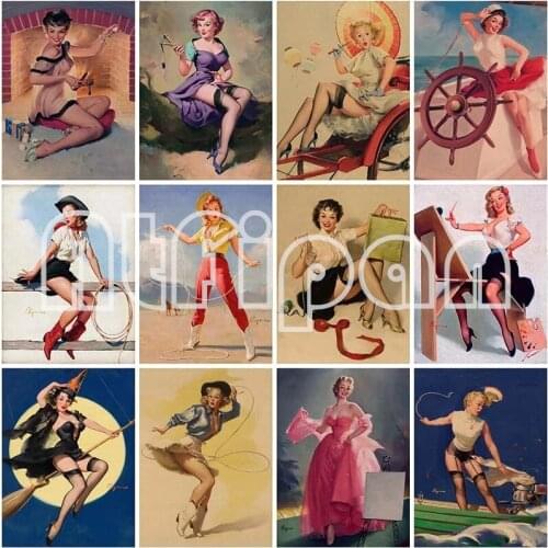 5D DIY Woman Portrait Diamond Painting Cross Stitch Full Square Round Drill Embroidery Handmade Home Room Wall Decor Craft