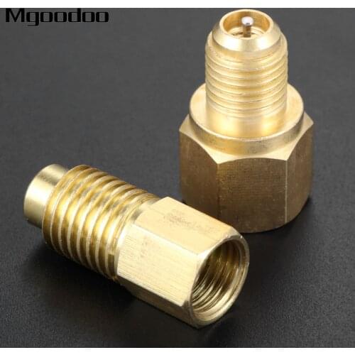 Mgoodoo R12 R22 To R134a Adapters W/ Valve Core For Tank Vacuum Pump Can Tap Oil Injector Charging 1/4" SAE 1/2" ACME