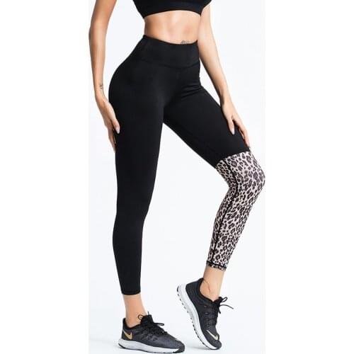 Yoga Seamless Leggings Gym Yoga Pants Leopard Stitching Yoga Suit Women High Waist Sport Fitness Pants