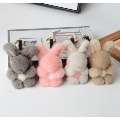 New Women Car Key Pendant Paw Toy Doll Cute Keychain Cute Bag Charm Ornaments Soft Pompom Plush Cute Bear Claw Key Rings