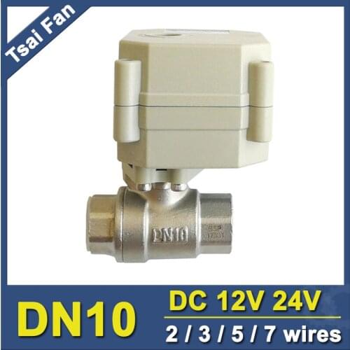 Tsai Fan Motorized Ball Valve 2/3/5/7 Wires DN10 BSP/NPT 3/8'' SS304 Electric Ball Valve For Water Application