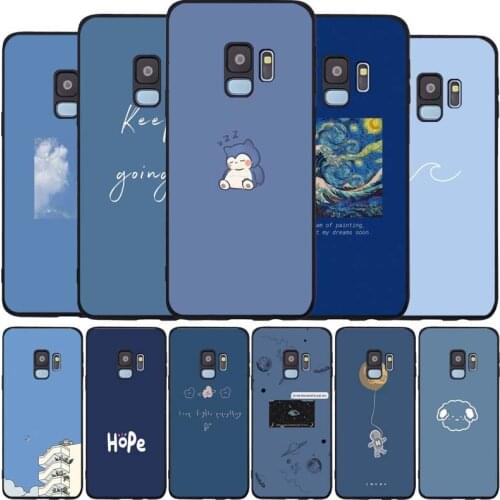 Blue simplicity black Soft phone Case For Samsung S20 S10 S9 S8 S7 edge Plus Lite Note 8 9 10 A6 A7 A8 A9 2018 Cover