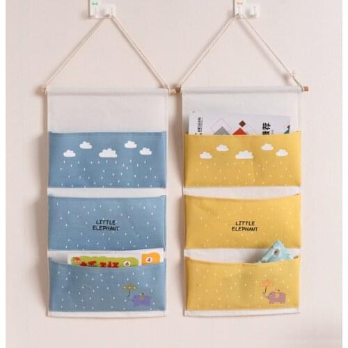 Canvas Door Organizer 3 Pockets Wall Hanging Storage Bags Waterproof Pouch for storage Bedroom Home hanger in the hallway