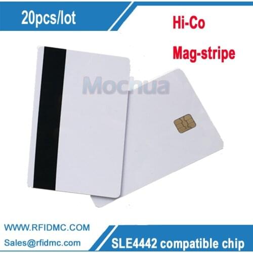 SLE4442 Contact Chip Card with HICO Mag-stripe ISO7816 PVC Smart IC Card -20pcs