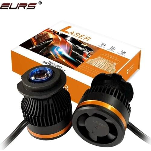 EURS Laser lens fog light h7 led car projector 12v 30w 9000lm 6500k motorcycle spotlight 24v h11 spot lamp High beam headlights