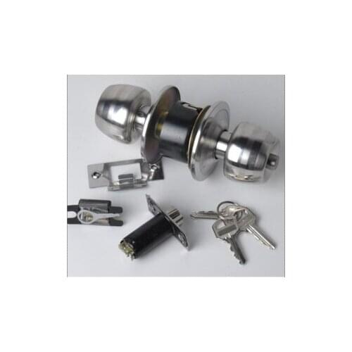 Hot sale in stock stainless steel round door knobs Lock entry handle with new key interior door handle