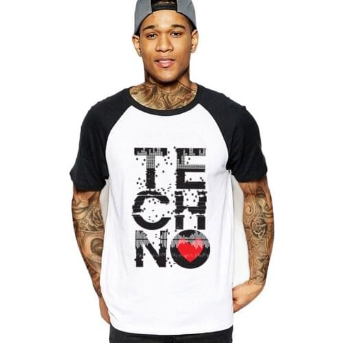 2020 Love Techno t-shirt Men Music White TShirt Detroit Techno Short Sleeve new T Shirts Male Tops Funny Mens T-Shirts Teenager