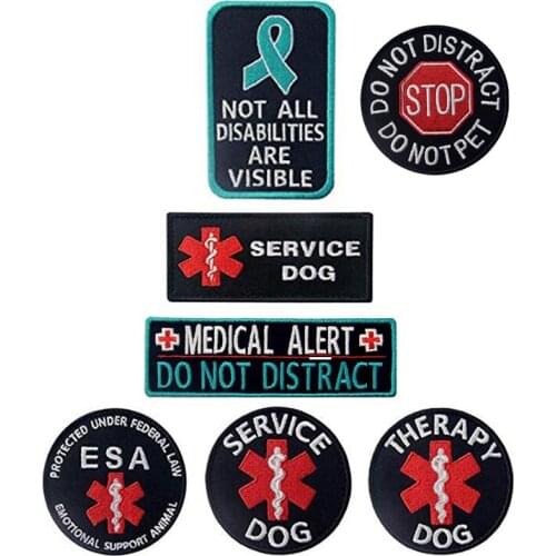 3D Embroidery Patch Tactical Dog Vest Service Embroidery Badge Clothing Decoration Grid Training To Send Paste Hair Mask