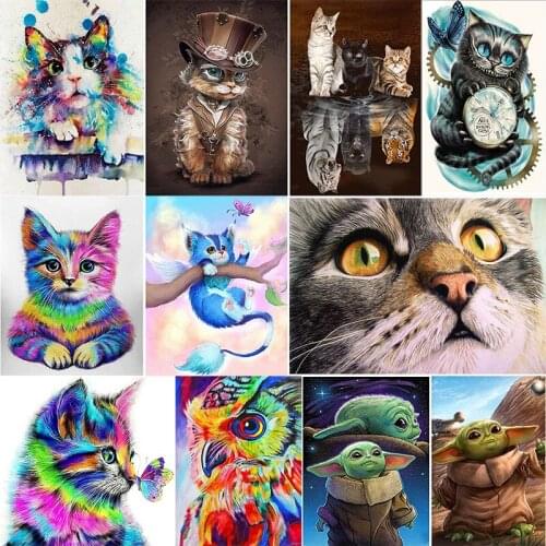 New Animal Pattern 5D Diamond Painting Cute Cat Diamond Embroidery Cats Cross Stitch Full Rhinestone Mosaic Home Decor Gift