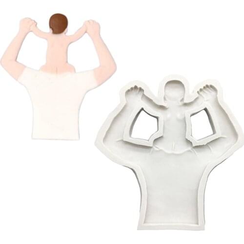 Father And Son Silicone Sugarcraft Mold Cupcake Baking Mold Fondant Cake Decorating Tools