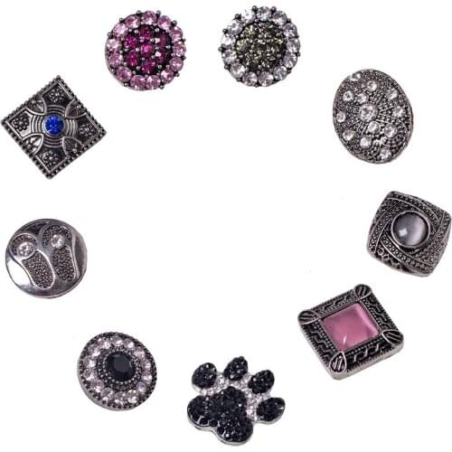 Drop Shipping wholesale 100pcs/lot mix styles colors small button snap jewelry interchangeable ginger button charm MDB18-226