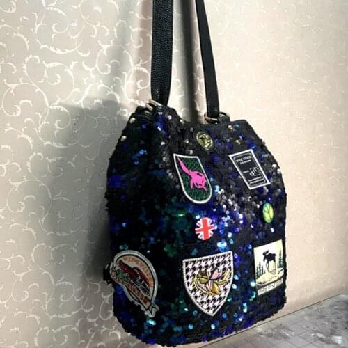 New Fashion Sequined 2020 Backpack Women College Style Shoulder Crossbody Backpack Street Pu Leather Travel Backpack Satchel