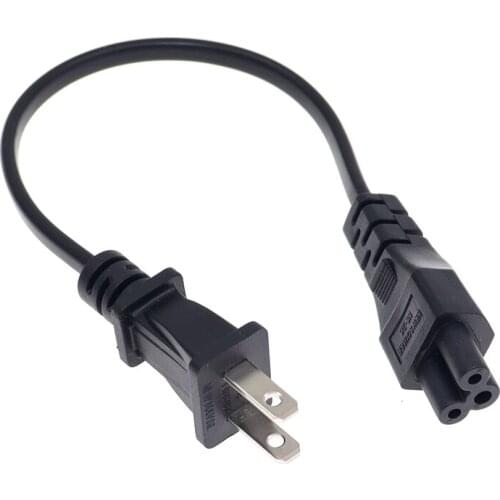 USA Canada US 2pin male to IEC 320 C5 Short travel Power cord for notebook Power supply 0.3m