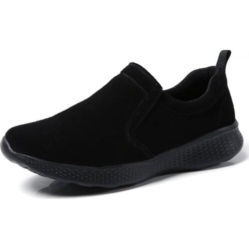 STS Womens Casual Flats Shoes Running Solid Color Simple Fashionable Breathable Comfortable Suede Plus Size Ladies Outdoor Shoe