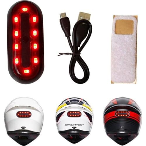 Universal Safety Signal Warning Light USB LED Motorcycle Helmet Night Light Cycling LED Taillight Rechargable Motorcycle Light