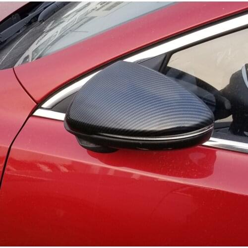 2pcs for KIA cerato forte K3 2019 Rearview mirror Decorative cover protect Carbon Fiber Pattern