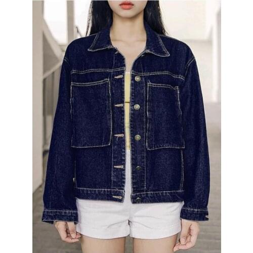 Women Jeans Jacket 2016 Spring Autumn Long Sleeve Turn-down Collar Casual Short Denim Coat Jackets Tops Slim Women Clothing