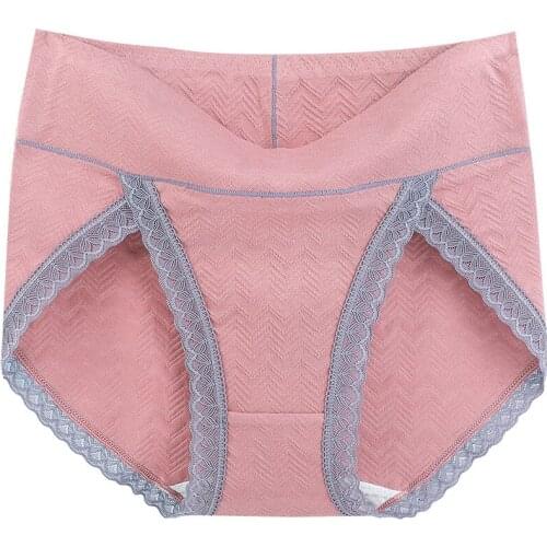 Plus Size Lace Woman Underwear Knickers Breathable Girls Panties Cotton High Waist Briefs Ladies Big Size Underpants Lingerie