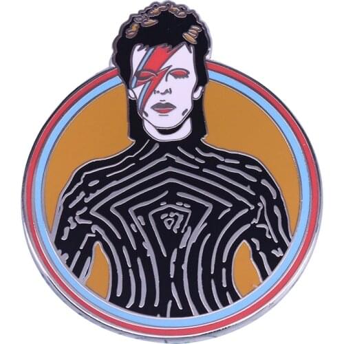 David Bowie ziggy stardust badge music fans artist flair addition