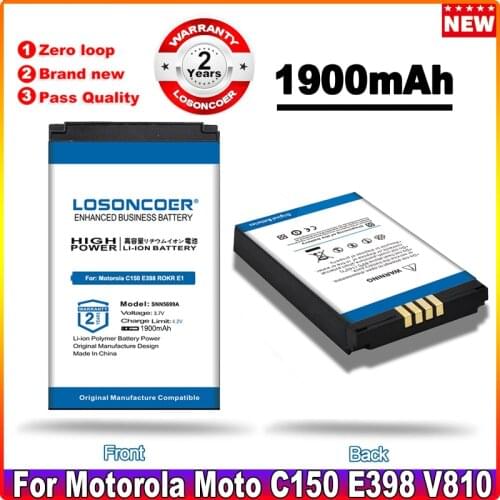 0 Cycle 100% New LOSONCOER 1500mAh SNN5699A High Capacity Battery for Motorola C150 E398 ROKR E1 ROKR E3 V810 Batteries