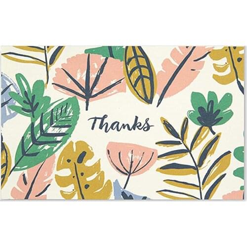 10-30pcs Mini Wedding Thank You Cards Message Cards Gift Box Decoration Cards Gold Stamped Flower Cards Creative Greeting Cards