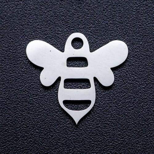 10pcs/lot Hollow Bee DIY Jewelry Charms Wholesale 100% Stainless Steel Finding Charm Supplies AAAAA Quality Pendant