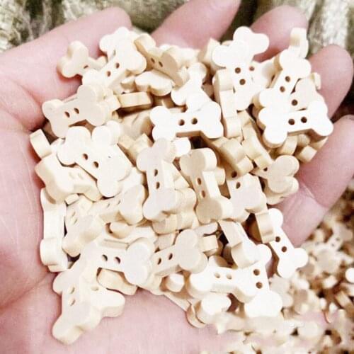 100Pcs Wooden Button Hone Button Cartoon Baby Wooden Button Kindergarten DIY Materials Clothing Decorative Button