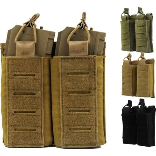 1000D Tactical Molle Double Magazine Pouch Open-Top Mag Pouch Holder Carrier for Rifle Pistol Paintball Airsoft M4 M14 M16 AK AR