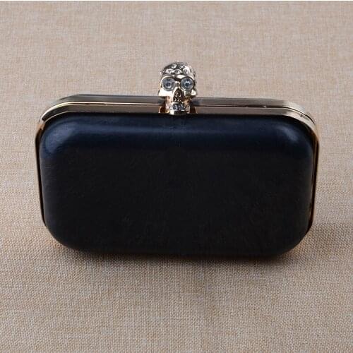 16 x 10cm Skull Clasps Golden Purse Frame - Silver