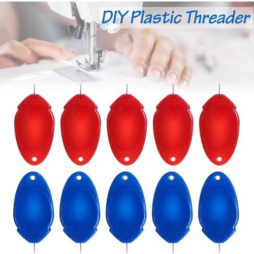 10Pcs Plastic Needle Threaders, Wire Loop Needle Threader Hand Machine Sewing Tool for Embroidery Floss Cross Stitching