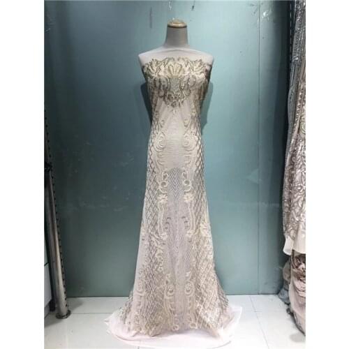 African Lace Fabric With Sequin French Lace Net Fabric Ankara Life Style Mesh Voile Guipure Net Lace Dress Material For Wedding