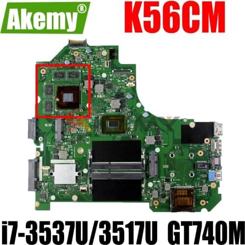 AKemy K56CM Laptop motherboard for ASUS K56CB K56C S550CB S550CM original mainboard I7-3537U/3517U GT740M