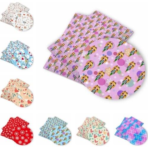 Huangtao Diy accessories 30*136cm Printed Faux Synthetic Leather for Bow,DIY handmade Materials