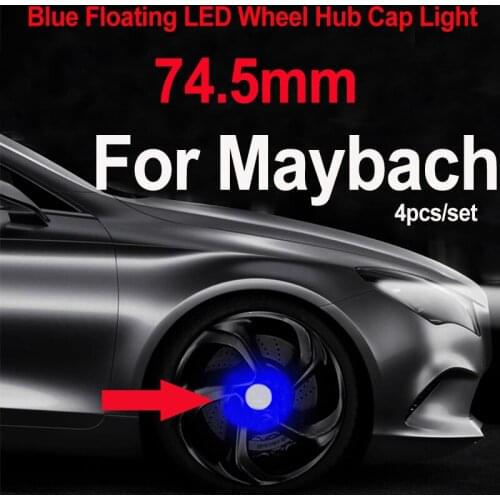 Car Wheel Rim Hub Center Caps Floating Illumination led Blue /RGB Light 74.5mm for C E G GLC GLK ML series W203 W204 W124 W211