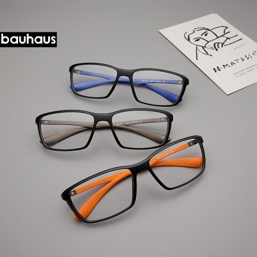 Bauhaus brand Top Quality Ultem Glasses Frames Fashion colorful Optical Frame for Women and Men square frame 7018 myopia clear