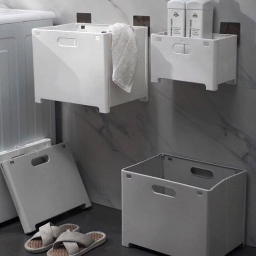 Household Wall Mount Folding Laundry Sorter Storage Bucket Bathroom Dirty Clothes Basket Laundry Basket Large Laundry Organizer