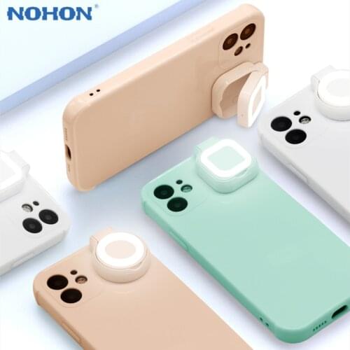 Nohon Selfie Light Cases for iPhone 11 Pro Max Case for iPhone 12 X XR XS 8 Plus 7 Flash Fill Light Back Cover Fundas